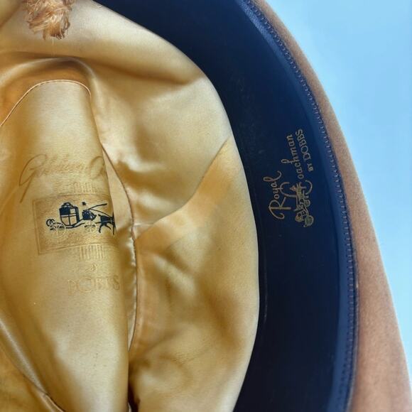 Vintage Royal Coachman‎ by Dobbs Velvet Fedora Hat Feather Band Steampunk Boho - Picture 7 of 7